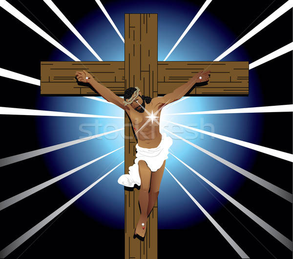 Húsvét feltámadás Jézus Krisztus kereszt fény Stock fotó © BasheeraDesigns