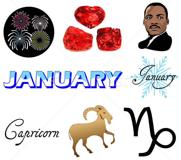 January Icons Stock photo © BasheeraDesigns