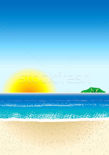 Strand Meer Sommer Gold Insel heißen Stock foto © BasheeraDesigns