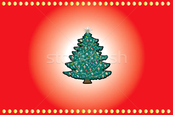 Weihnachten rot Gold Weihnachtsbaum Natur Design Stock foto © BasheeraDesigns