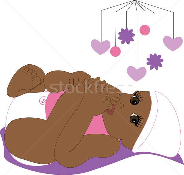 Baby toe cute Kind Bett Stock foto © BasheeraDesigns