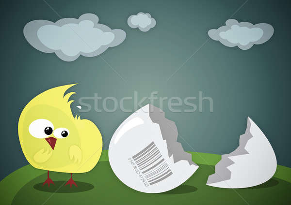 Mylić chick kolorowy Wielkanoc kurczaka funny Zdjęcia stock © bayberry