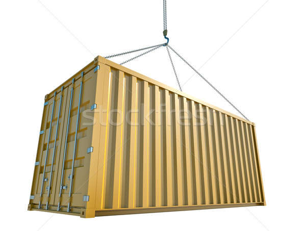 Stok fotoğraf: Nakliye · konteyner · sarı · kargo · sanayi · endüstriyel