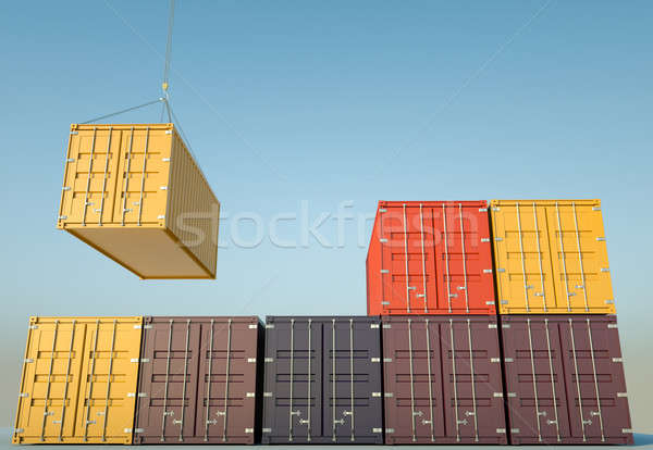 送料 貨物 3dのレンダリング 空 業界 産業 ストックフォト © bayberry