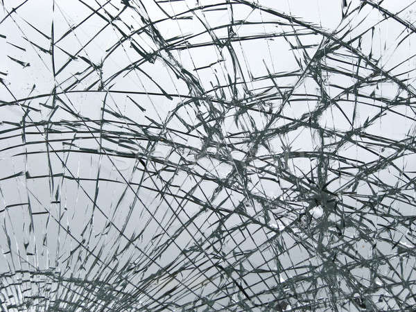 Glasscherben Fenster Glas defekt Wut Stock foto © bayberry