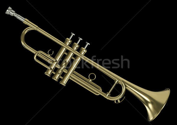 Trompeta negro 3D prestados imagen clave Foto stock © bayberry