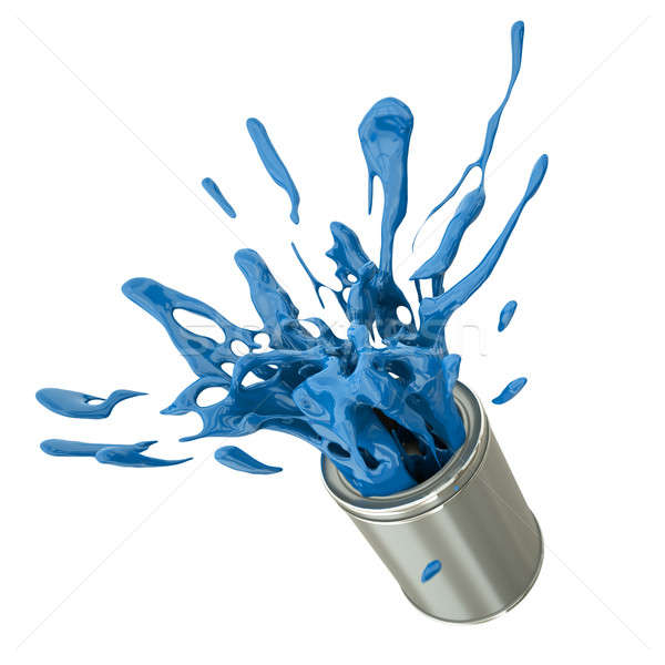 Azul pintura fuera pueden 3d Foto stock © bayberry