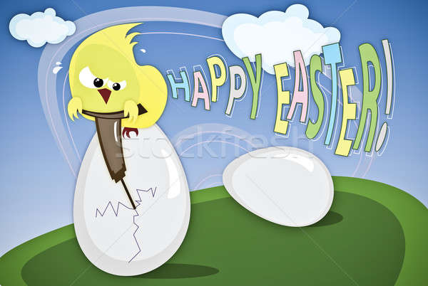 Feliz pascua funny Pascua ilustración huevo vida Foto stock © bayberry