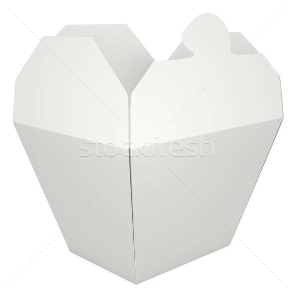 Çin kutu beyaz gıda konteyner 3d render Stok fotoğraf © bayberry