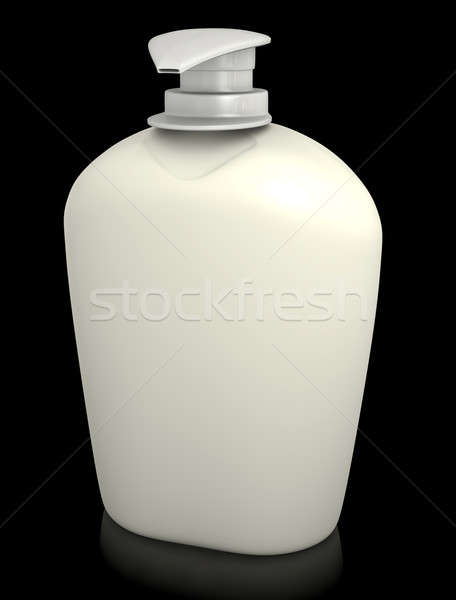 Stock photo: Soap bottle on black
