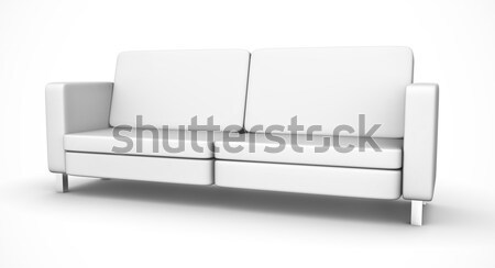 Foto d'archivio: Bianco · divano · semplice · rendering · 3d · design · relax