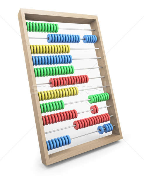 Stock foto: Abacus · farbenreich · Holz · 3D · gerendert · Bild