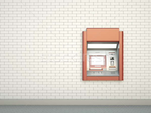 Beyaz duvar ATM makine 3d render para Stok fotoğraf © bayberry