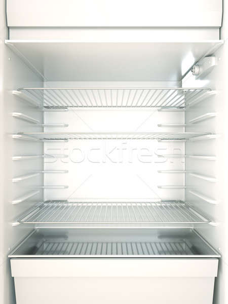 Buzdolabı boş iç 3d render ışık cam Stok fotoğraf © bayberry
