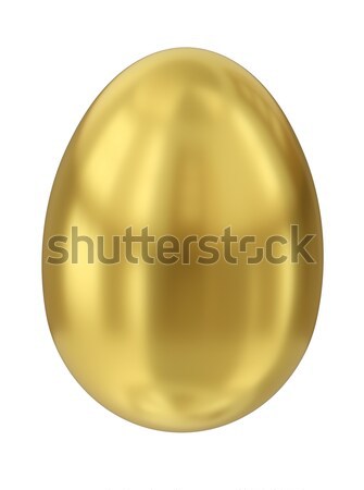 Oro uovo isolato bianco rendering 3d abstract Foto d'archivio © bayberry