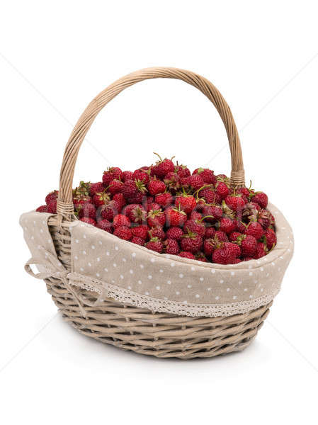 [[stock_photo]]: Fraise · grand · panier · isolé · blanche · nature