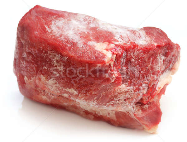 Surowy wołowiny biały tle tłuszczu stek Zdjęcia stock © bdspn