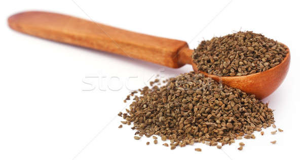 Ajwain seeds in a wooden spoon Stock photo © bdspn