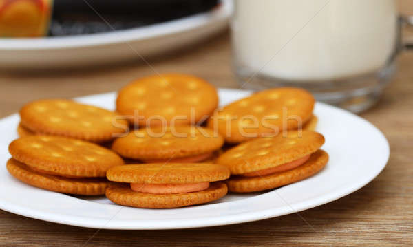 Cookies vetro latte raddoppiare strato crema Foto d'archivio © bdspn