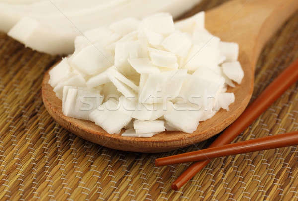 Sliced coconut with chopstick Stock photo © bdspn