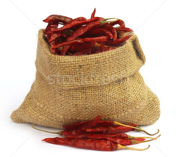 Red hot chilies with a sack Stock photo © bdspn