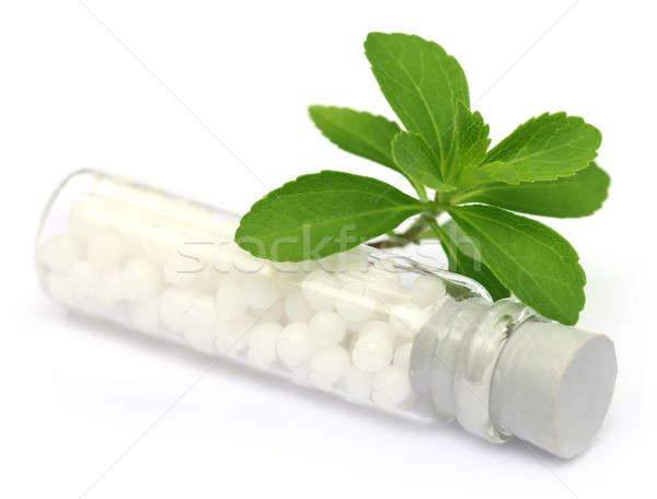 Homeopathische natuur gezondheid fles plant Geel Stockfoto © bdspn