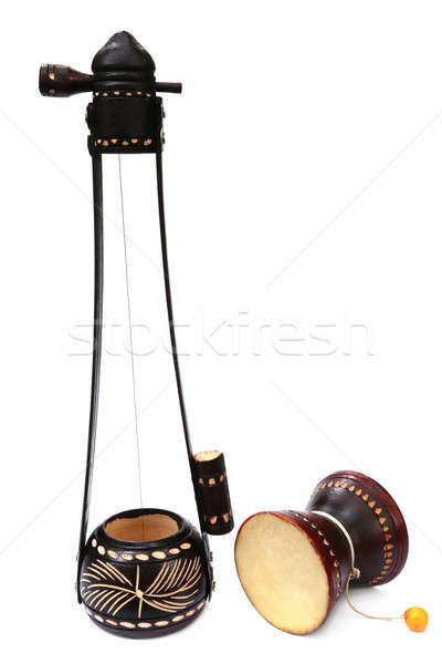 музыкальный инструмент музыку стороны кожи азиатских белый Сток-фото © bdspn