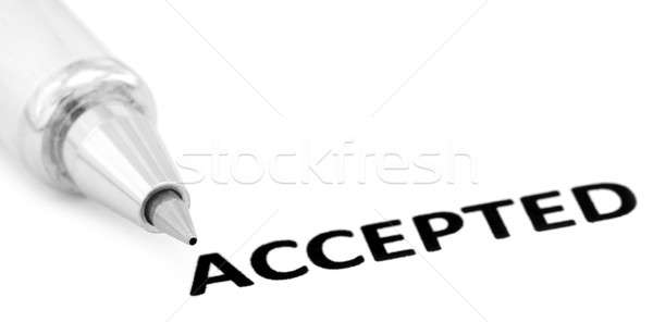 ACCEPTED written in a white paper Stock photo © bdspn
