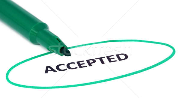 ACCEPTED written in a white paper Stock photo © bdspn