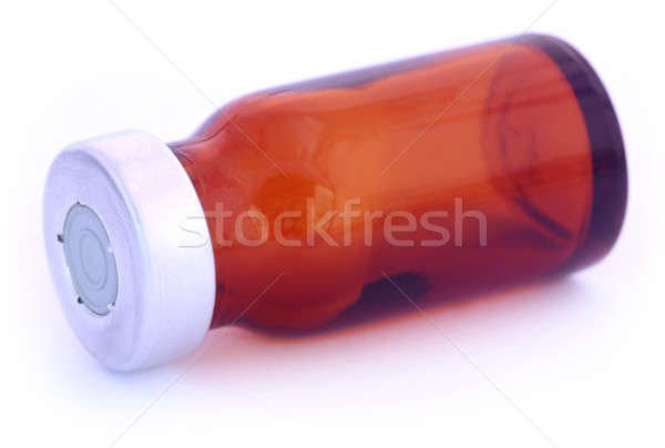 Kahverengi küçük şişe beyaz tıbbi tıp şişe Stok fotoğraf © bdspn