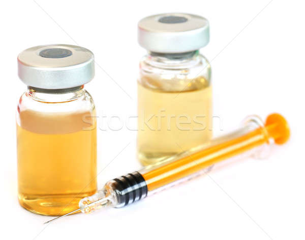 Seringă flacon alb sănătate medicină sticlă Imagine de stoc © bdspn