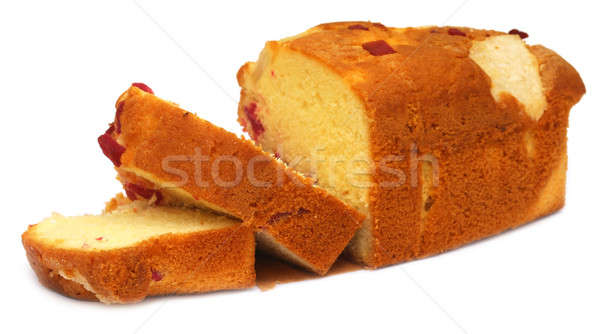 Groot fruitcake witte voedsel brood room Stockfoto © bdspn