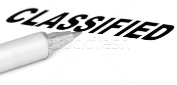 Bizalmas nyomtatott papír ezüst toll biztonság Stock fotó © bdspn