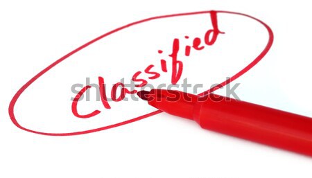 Classified written in red letters Stock photo © bdspn