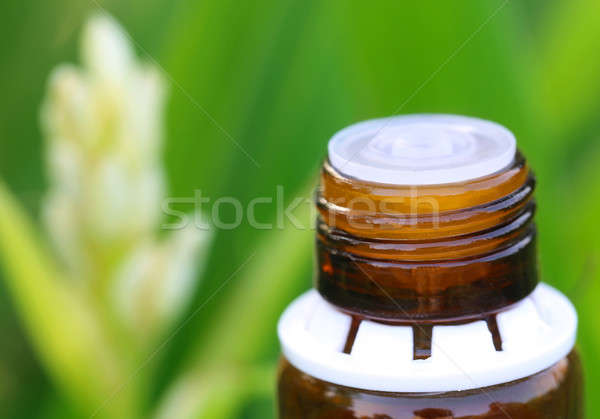 Stockfoto: Fles · homeopathische · geneeskunde · bloem