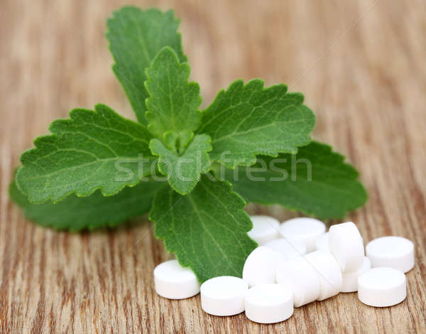 Stevia with tablets Stock photo © bdspn