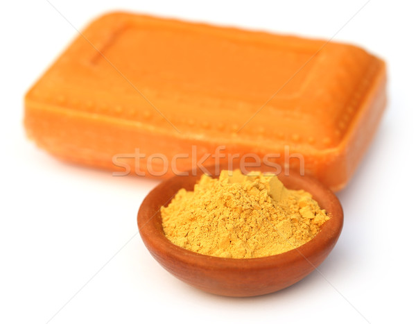 Natural sandal soapwith powder Stock photo © bdspn