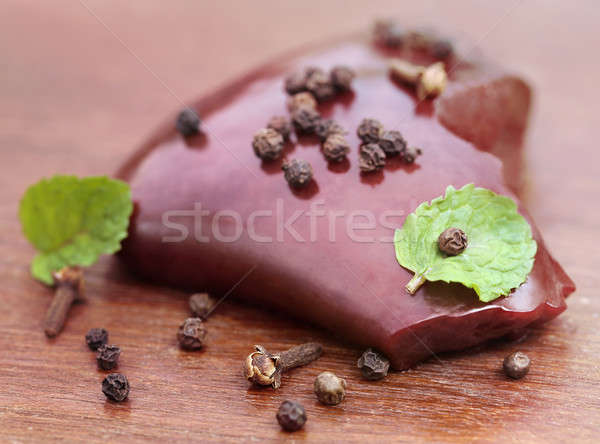 Carne fígado tempero temperos superfície Foto stock © bdspn