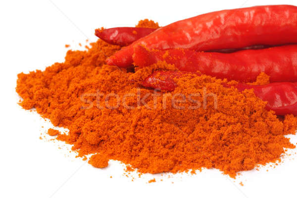 Red hot chilies with powder Stock photo © bdspn