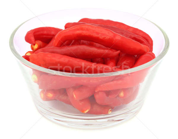 Piros chilipaprika átlátszó tál üveg szín Stock fotó © bdspn