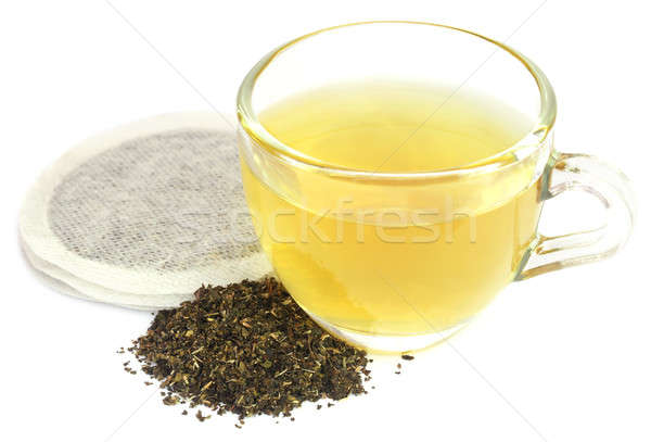 Green tea with teabag Stock photo © bdspn