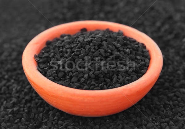 Negru asiatic macro condiment seminţe Imagine de stoc © bdspn