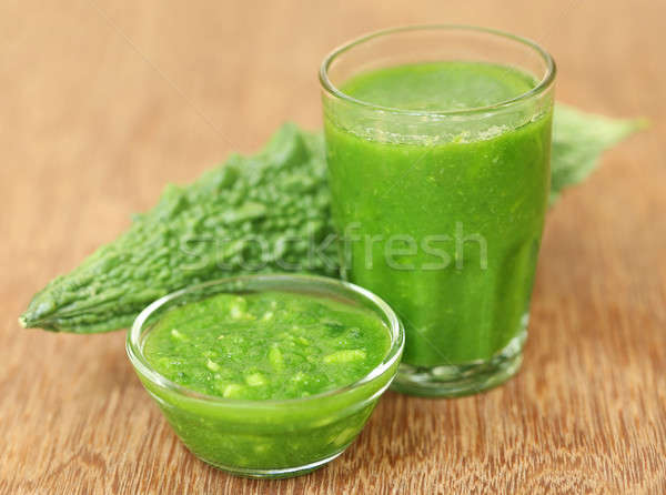 Herbal juice of green momodica Stock photo © bdspn