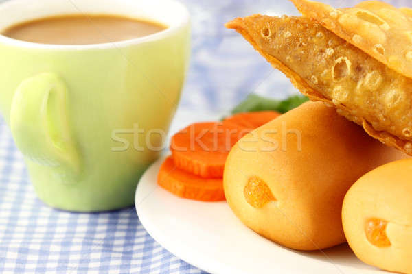 Snacks with cup of tea Stock photo © bdspn