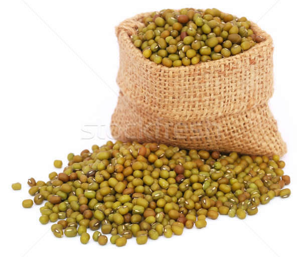 Stock photo: Mung bean in jute bag