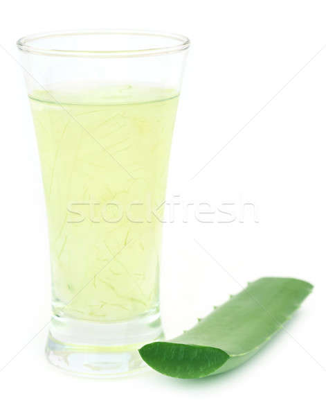 Aloë sap glas witte blad groene Stockfoto © bdspn