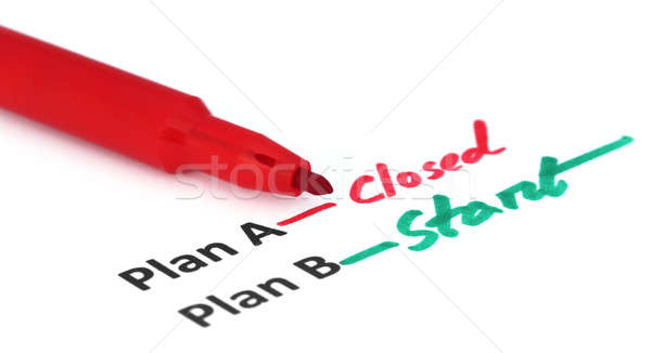 Plan b yazılı kırmızı kalem beyaz siyah Stok fotoğraf © bdspn