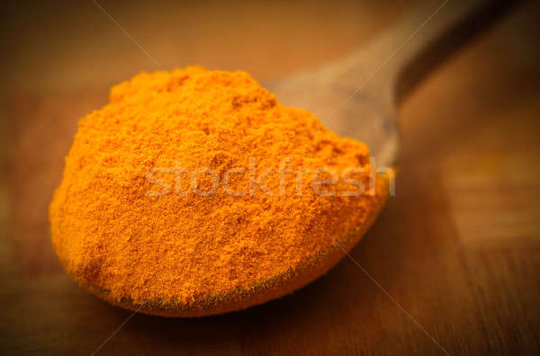 Ground turmeric in a spoon Stock photo © bdspn