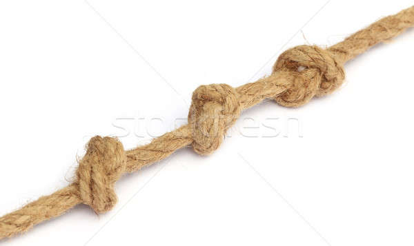 Knoten alten Seil weiß Textur Raum Stock foto © bdspn