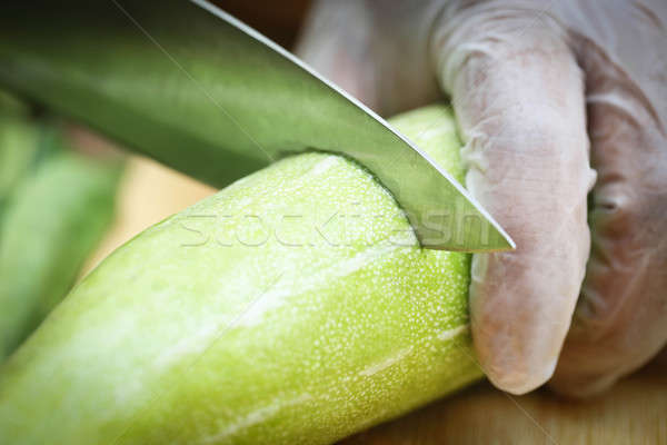 Cutting snake gourd Stock photo © bdspn